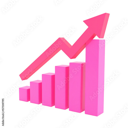 Upward trend is shown with a pink bar graph and arrow indicating positive growth. Free Download Upward trend is shown with a pink bar graph and arrow indicating positive growth. - GFXLoad