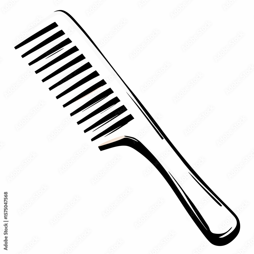 Obraz premium Hair comb in sleek design with black and white color scheme 