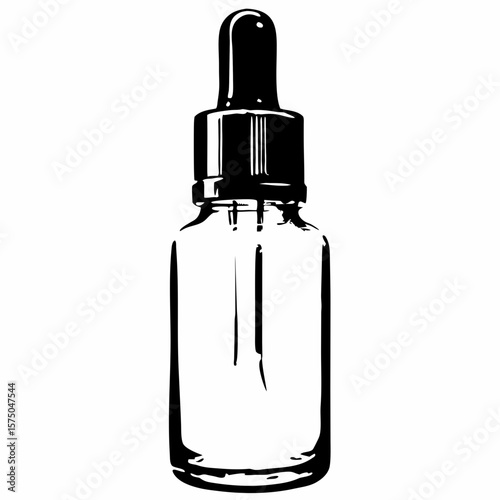 Glass dropper bottle for essential oils in minimalistic style  