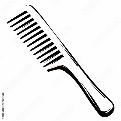 Hair comb in sleek design with black and white color scheme  