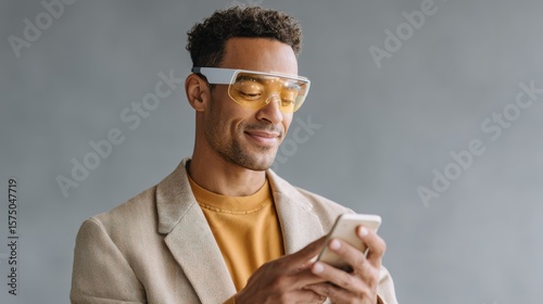 Entrepreneur analyzing ai market insights office image professional insight