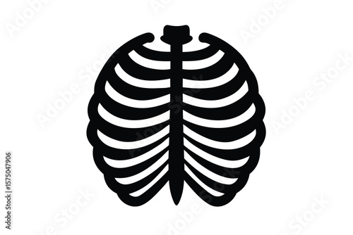 skeleton ribcage vector icon