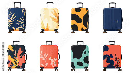 Modern Flat Vector Design of Luggage Suitcase Isolated on White Background