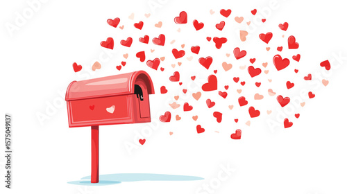 Elegant Horizontal Banner for Happy Valentine's Day Postal