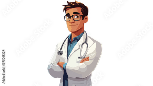 Professional Hospital Medic Icon Cartoon for Medical Websites and Apps