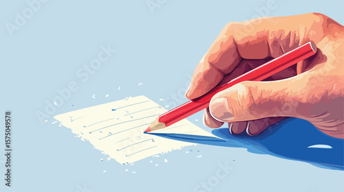 Productive Human Hand Marking To-Do List with Pencil