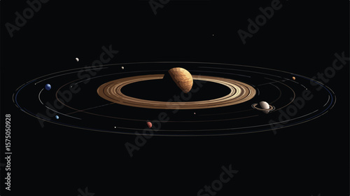 Solar System Planets Illustration 3D