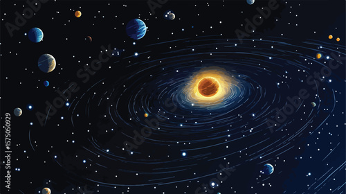 Solar System Planets Illustration with Astronomical Details