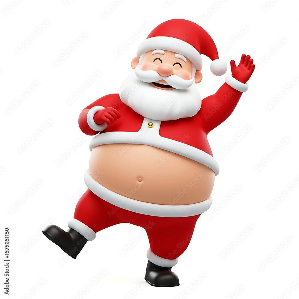Santa Claus, the jolly man in a red suit waving to the camera Santa Claus, the jolly man in a red suit waving to the camera