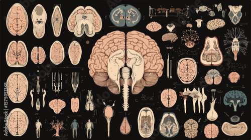 Illustration of Human Brain Intelligence in Flat Vector Style