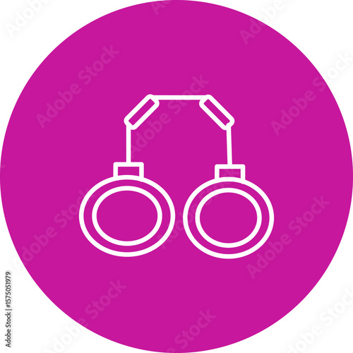 Restraint Hands  Vector Line Pink Circle Icon Design