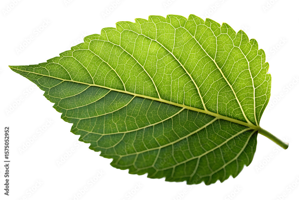 Fototapeta premium Vibrant Green Leaf Detailed Close-up of Natural Foliage Texture