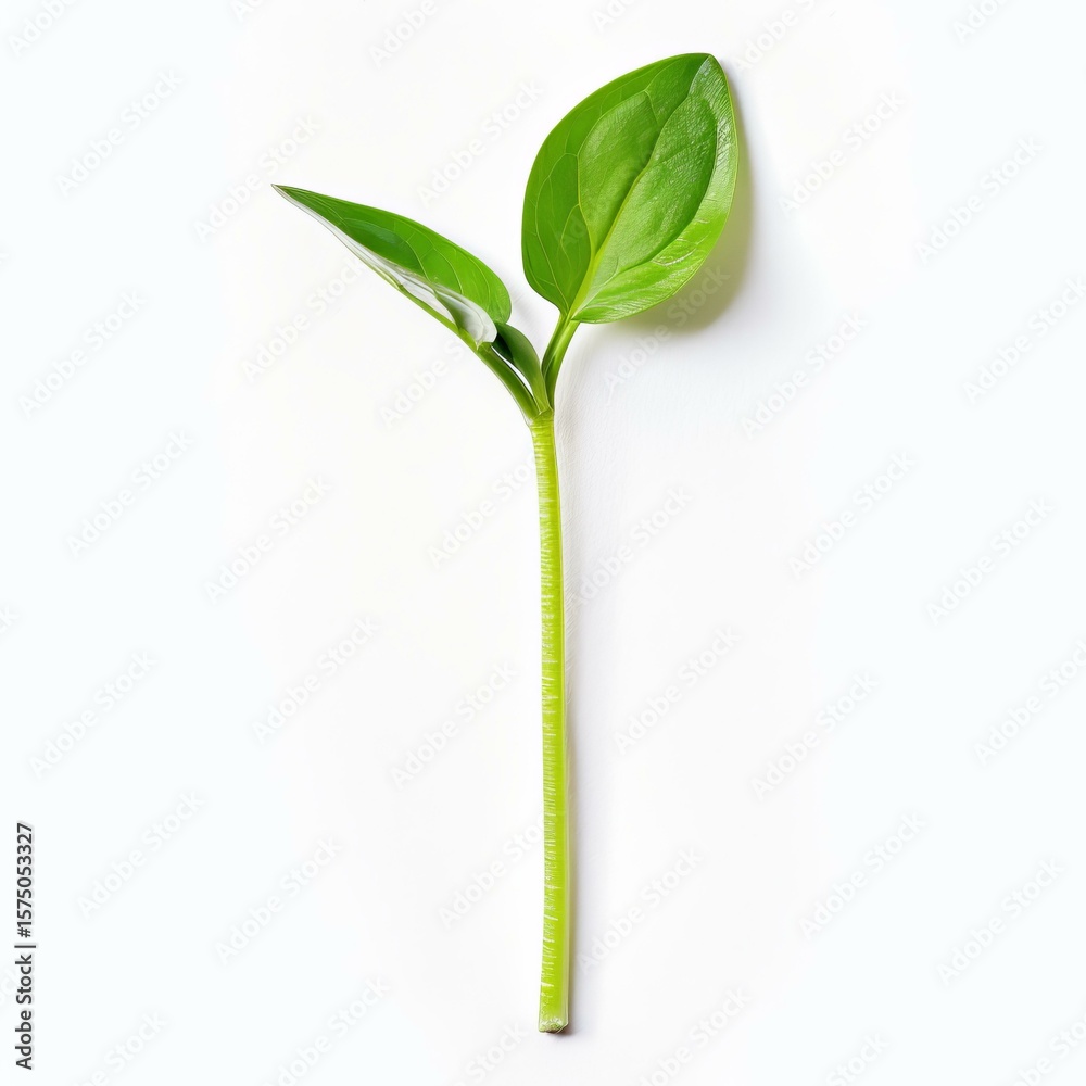 Studio shot of a small plant growing upwards on a white background Studio shot of a small plant growing upwards on a white background