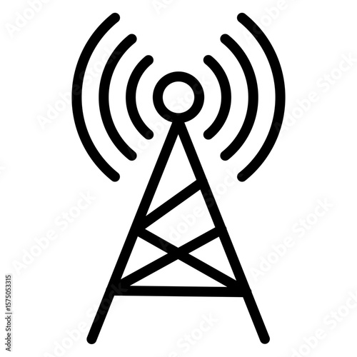 Broadcast Vector Line Icon Design