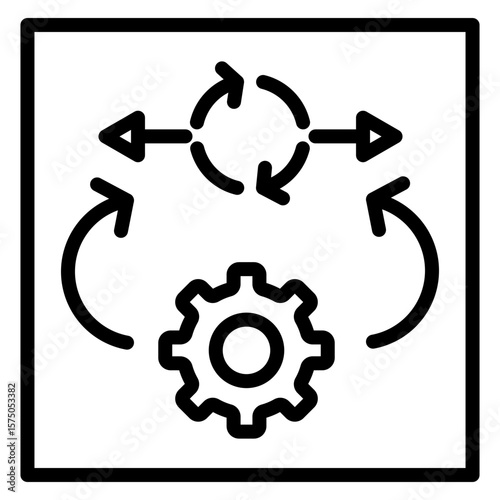 Process Vector Line Icon Design
