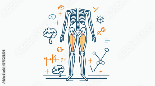 Joint Pain and Arthritis Line Icon Design for Medical Concepts