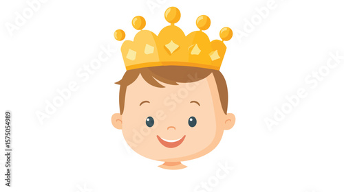 Adorable Little Royal Baby with Yellow Crown