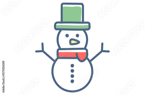 シンプルでかわいい雪だるまイラストアイコン