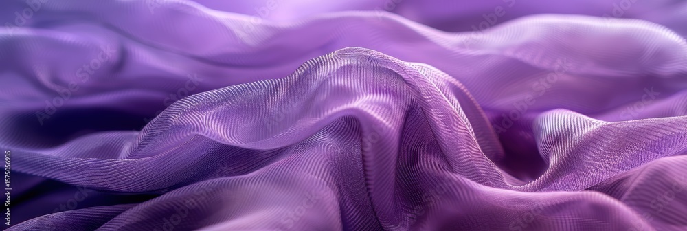 Fototapeta premium Purple natural linen material featuring draped folds