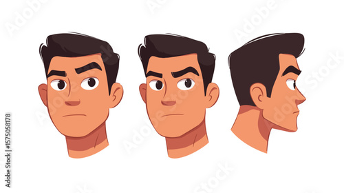 Professional Cartoon Character of Man Face on White Background