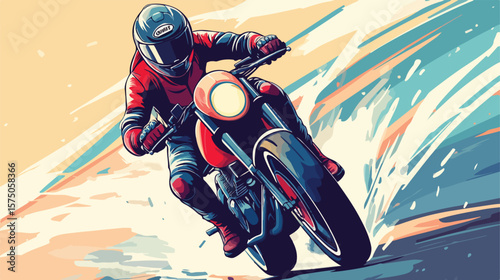Extreme Sports: Professional Man Riding Motorcycles Adventure
