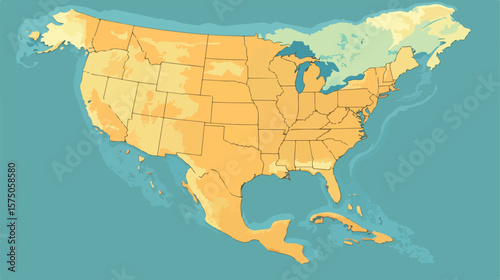 Detailed Vector Map of American Central Region for Professionals