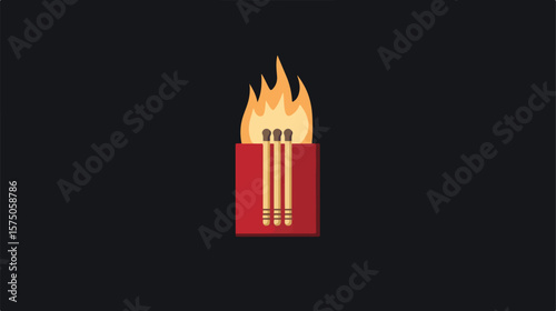 Matchbox Flat Vector Icon Design for Creative Projects