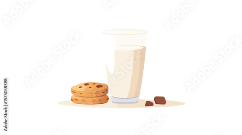 Biscuits and Milk Icon on White Background for Graphic Design