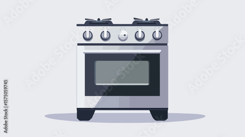 Sleek Modern Kitchen Stove Icon in Flat Vector Design