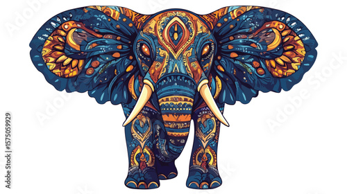 Giant Elephant Monster Vector on White Background