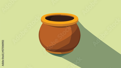 Colorful Mud Pot Icon Isolated on Vibrant Background