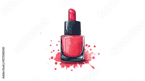 Nail Polish Vector on White Background for Nail Art Designs