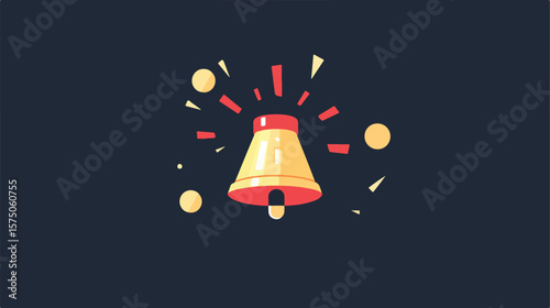 Flat Vector Illustration of Notification Alert Alarm