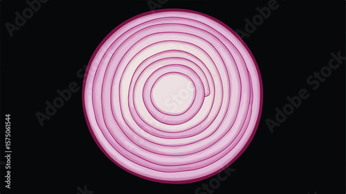 Sliced Onion Flat Vector Illustration Isolated on White
