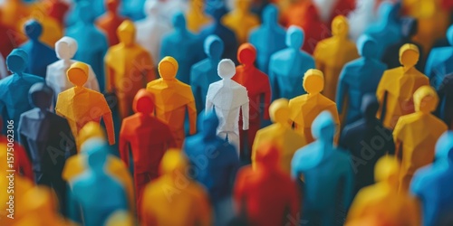 Concept of equal opportunity illustrated with a puzzle made of colorful shapes and a strip of paper