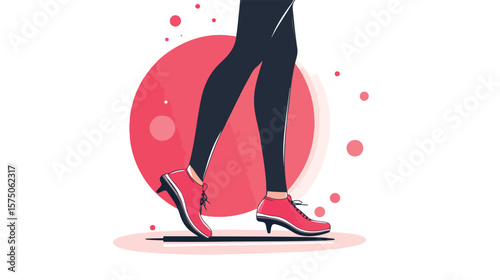 Painful Leg Injury with Red Circle Showing Pain Cartoon Illustration