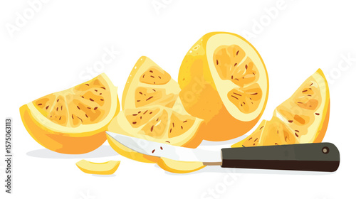 Professional Vegetable Peeler Flat Vector Illustration on White