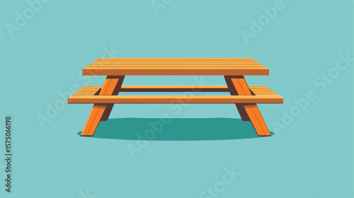 Modern Picnic Table and Bench Vector Art for Outdoor Design