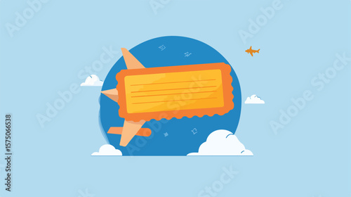 Modern Plane Ticket Flat Vector Icon Design for Travel Agencies