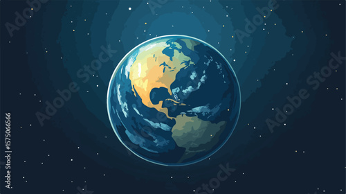 Colorful Planet Flat Vector Illustration Centered