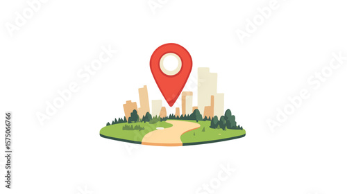 Precise Point of Location Marker on White Background