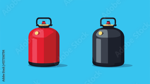 Propane Gas Cylinder Flat Vector Icon Design
