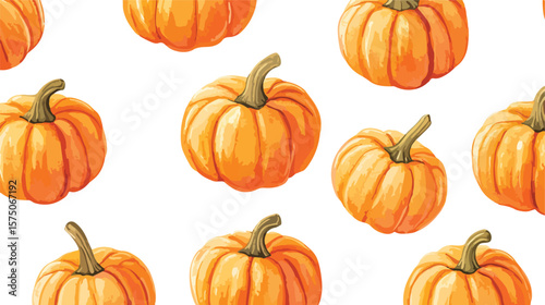 Seamless Pumpkin Pattern on White Background for Fall Decor