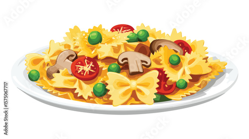 Delicious Italian Farfalle Pasta Ready to be Served