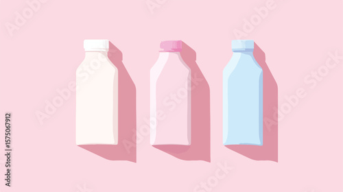 Realistic Milk Boxes Isolated Vector Illustration
