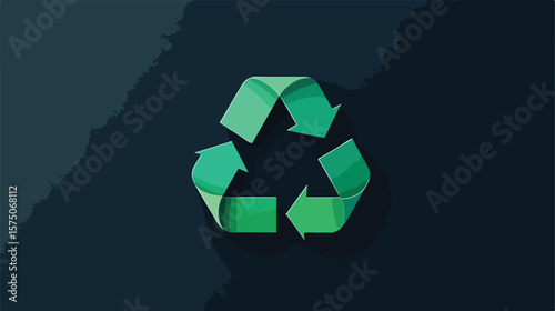 Recycle Icon on Dark Background - Eco-Friendly Vector Illustration