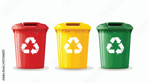 Professional Recycling Bin Symbol on White Background