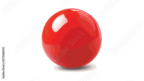 Vibrant Red Color Gum Ball Vector Illustration Isolated