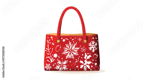 Red Hand Bag Vector for Christmas Xmas Theme