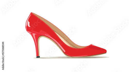 Elegant Red High Heel Shoe Vector Design for Fashionistas